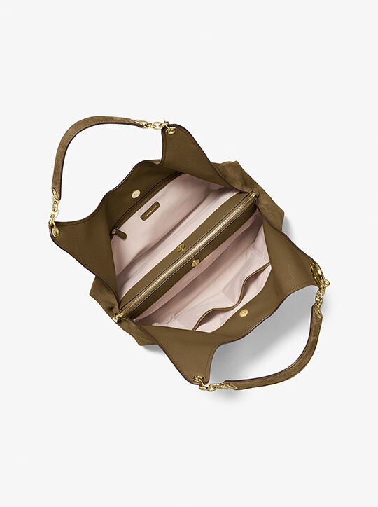 michael kors ellie large suede shoulder bag
