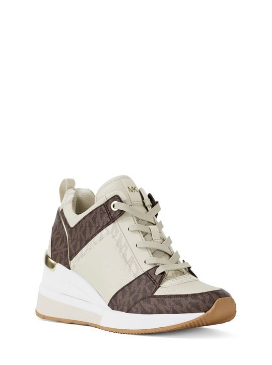 michael kors georgie signature logo trainer