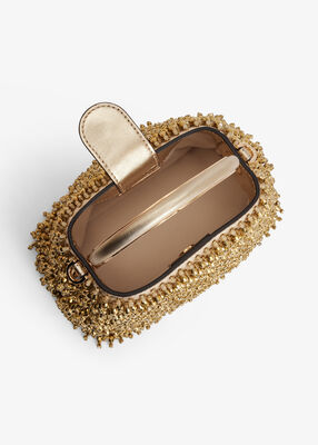 michael kors limited edition rosie extra small embellished metallic bucket bag