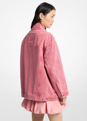 michael kors oversized garment dyed denim jacket