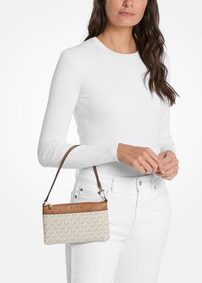 michael kors jet set medium signature logo wristlet
