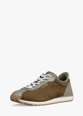 michael kors rhodes color block suede trainer