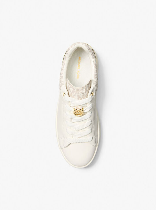 michael kors dottie leather and signature logo sneaker