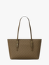 Quinn Medium Signature Logo and Leather Tote Bag michael kors quinn medium signature logo and leather tote bag