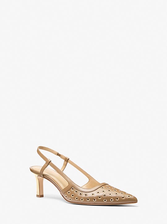 حذاء ألورا الجلدي ذو الكعب المفتوح michael kors حذاء ألورا الجلدي ذو الكعب المفتوح