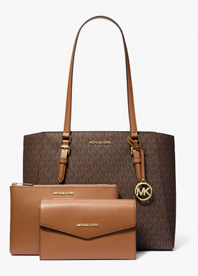 michael kors حقيبة يد كبيرة شارلوت 3 في 1 بشعار الماركة