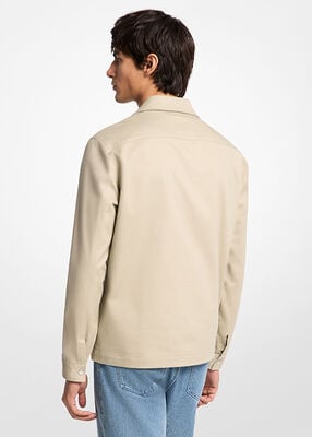 michael kors stretch cotton shirt jacket