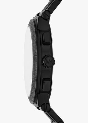 michael kors oversized billie frosted black tone watch