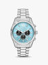 michael kors oversized lexington silver tone watch