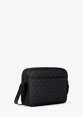 michael kors cooper signature logo flight bag