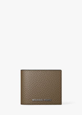 michael kors hudson pebbled leather billfold wallet
