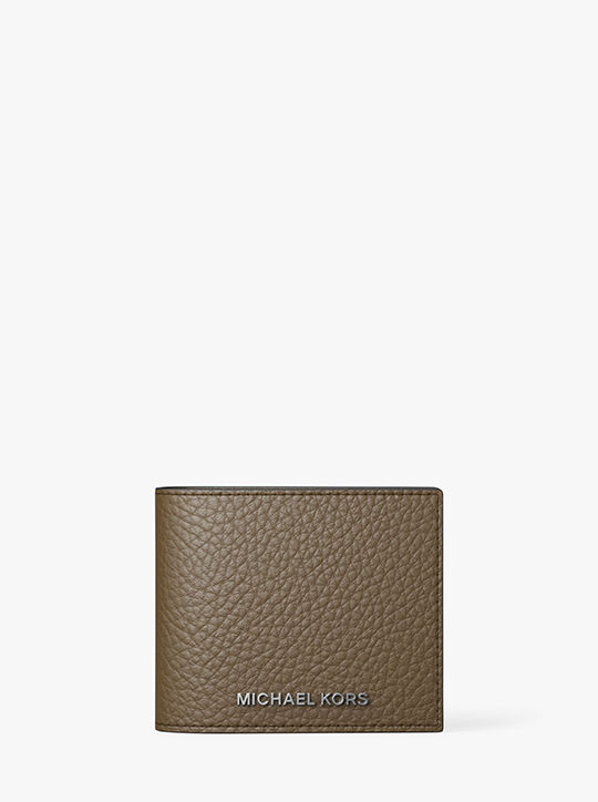michael kors hudson pebbled leather billfold wallet