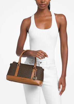 michael kors andie medium signature logo satchel