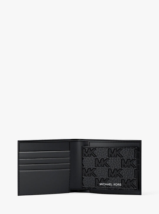 Hudson Logo Embossed Leather Billfold Wallet and Passcase michael kors hudson logo embossed leather billfold wallet and passcase