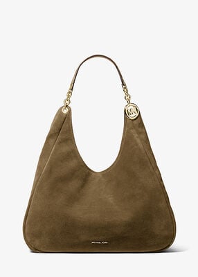 michael kors ellie large suede shoulder bag