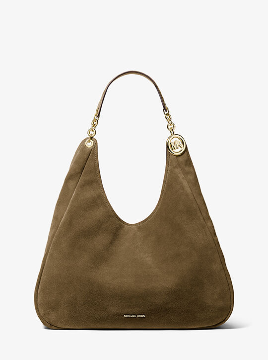 michael kors ellie large suede shoulder bag