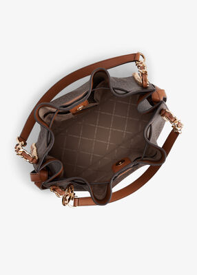 michael kors mina large signature logo chain shoulder bag