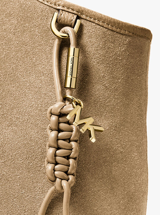 Gold-Tone and Braided Cord Bag Charm michael kors gold tone and braided cord bag charm