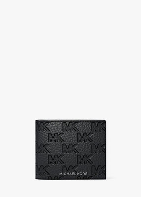 michael kors hudson logo embossed leather billfold wallet and passcase
