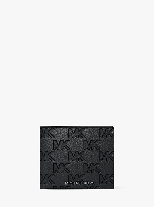 Hudson Logo Embossed Leather Billfold Wallet and Passcase michael kors hudson logo embossed leather billfold wallet and passcase