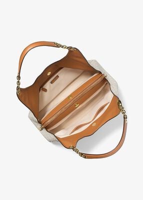 michael kors ellie large signature logo shoulder bag