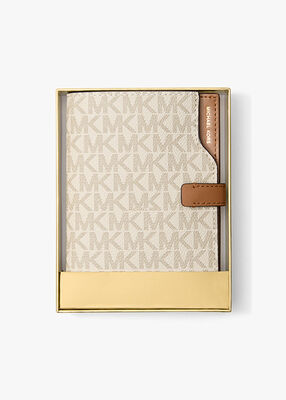 michael kors jet set signature logo passport wallet