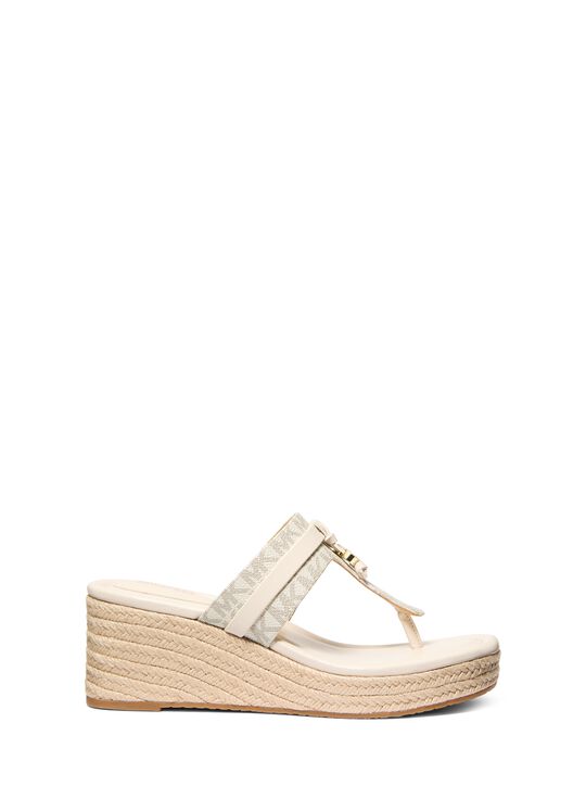 michael kors zoe signature logo wedge sandal