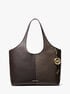 Henly Large Signature Logo and Textured Tote Bag michael kors henly large signature logo and textured tote bag