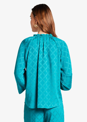 michael kors empire diamond jacquard blouse