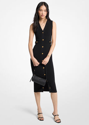 michael kors stretch knit midi dress