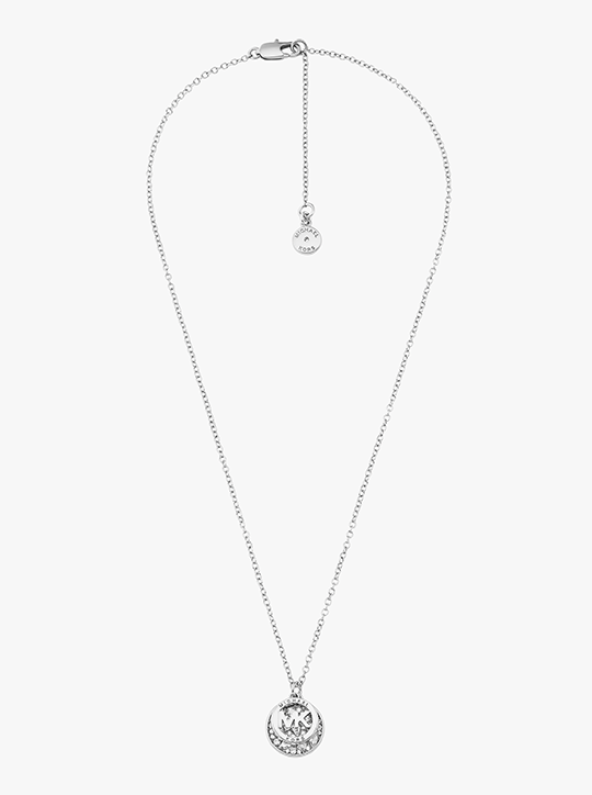 michael kors gold pave mk pendant necklace