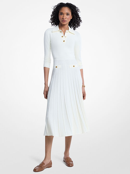 Stretch Knit Polo Sweater Dress michael kors stretch knit polo sweater dress