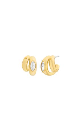 michael kors marquise cut cubic zirconia double hoop earrings