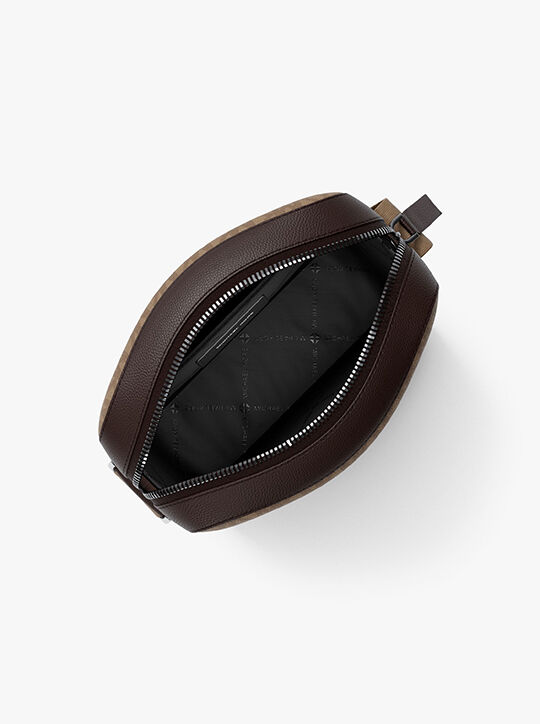michael kors cooper signature logo flight bag