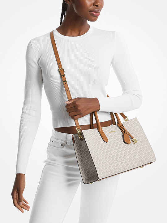 michael kors حقيبة سكارليت متوسطة الحجم بشعار الماركة