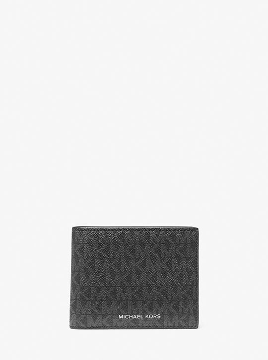 michael kors harrison logo billfold wallet with passcase