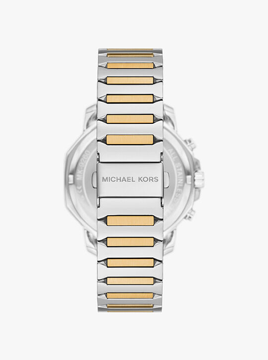 michael kors oversized prescott two tone watch