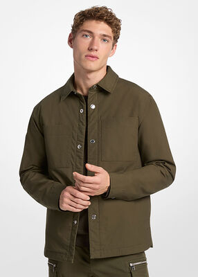 michael kors stretch cotton padded shirt jacket