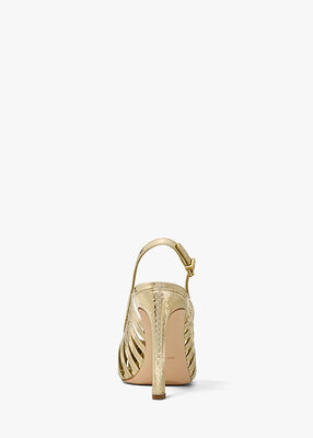 michael kors adriana metallic leather pump