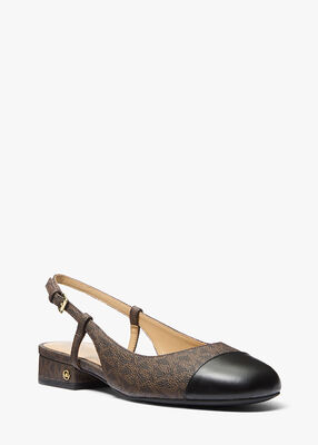 michael kors perla flex signature logo slingback flat