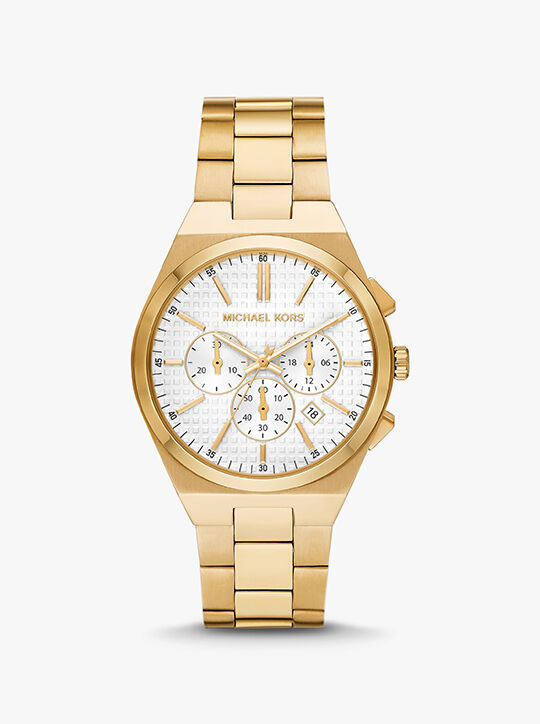 ساعة لينوكس ذهبية اللون كبيرة الحجم michael kors ساعة لينوكس ذهبية اللون كبيرة الحجم