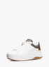 michael kors dottie signature logo trim and leather platform sneaker