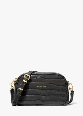 michael kors jet set small crocodile embossed leather crossbody bag