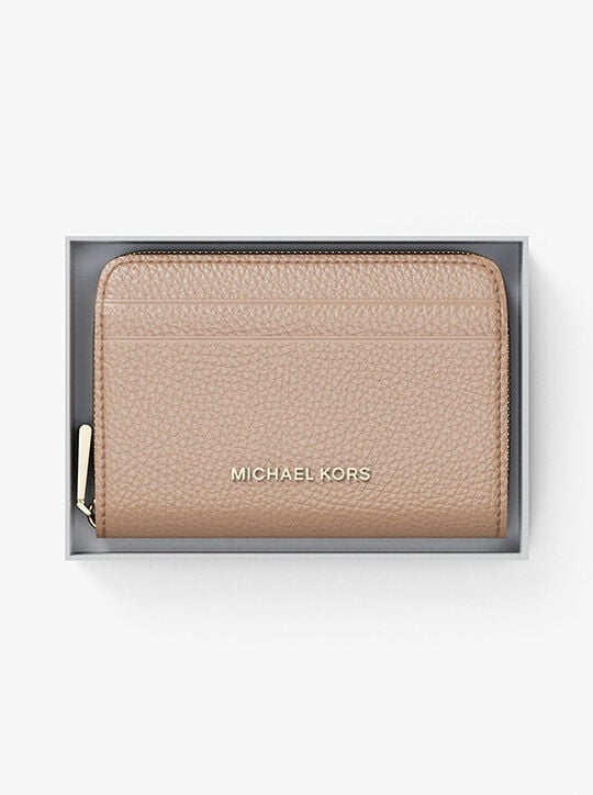 Jet Set Small Pebbled Leather Zip-Around Card Case michael kors jet set small pebbled leather zip around card case