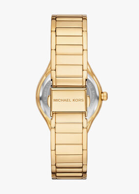 michael kors sylvia three hand gold tone watch
