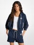michael kors piqu  contrast zip up track jacket