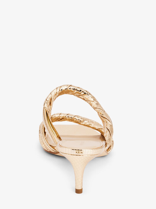 michael kors kiana metallic snake embossed leather sandal