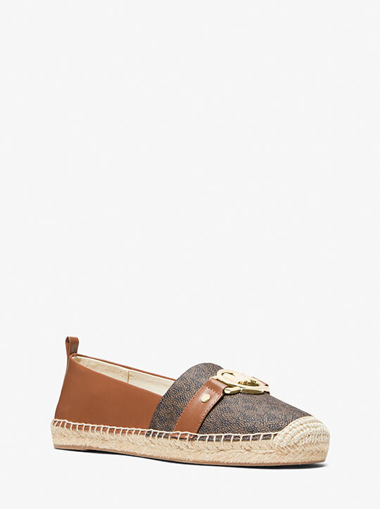 Rory Logo and Faux Leather Espadrille michael kors rory logo and faux leather espadrille
