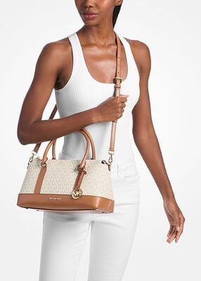 michael kors andie medium signature logo satchel