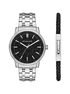 michael kors oversized wolfe silver tone watch and bracelet set